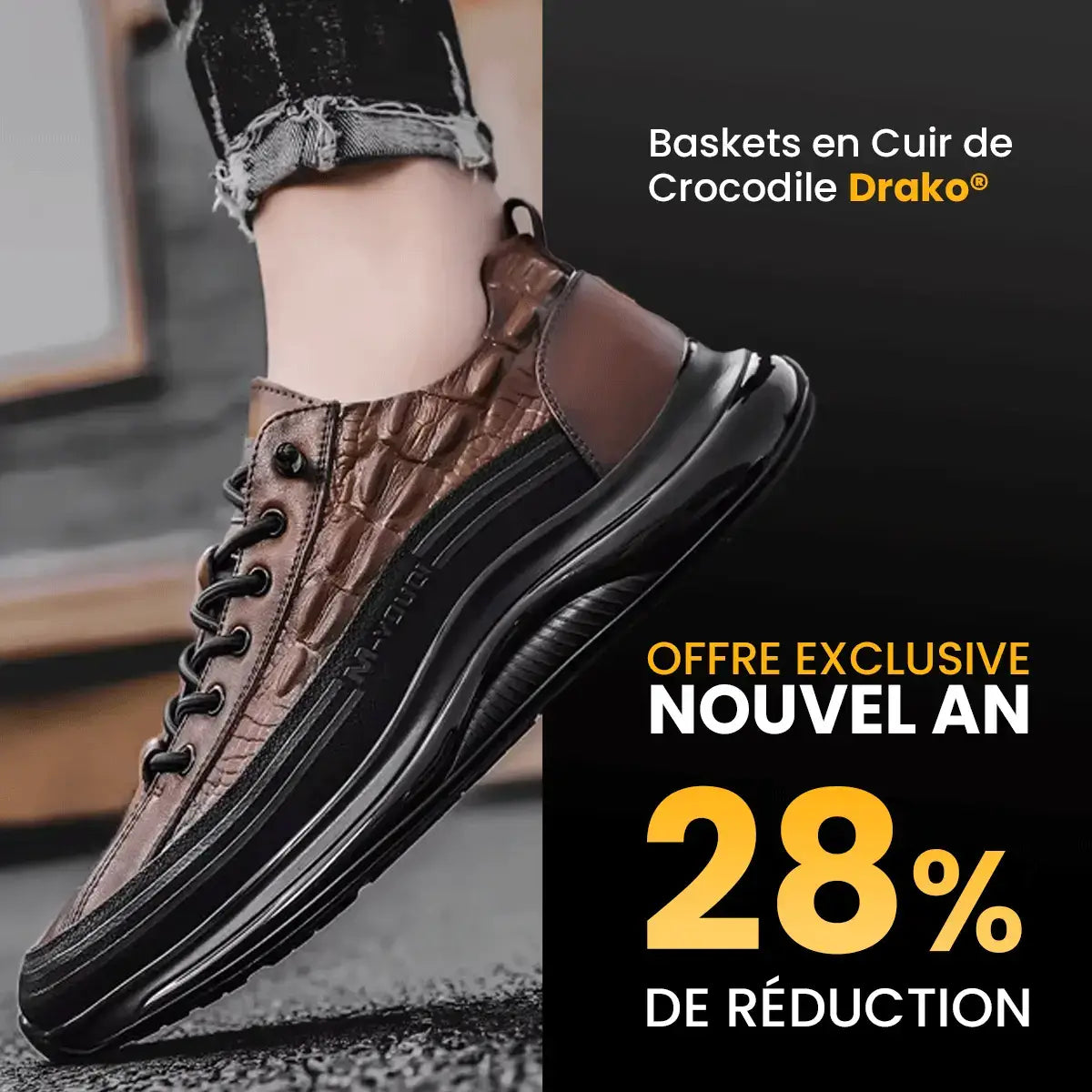 Drako® Herren Croc Skin Trainer